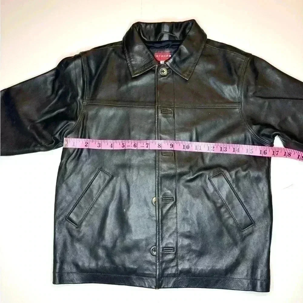 Gymsport Gymboree 100% Leather Dark Brown Fully Lined Jacket Youth 3 4 years M